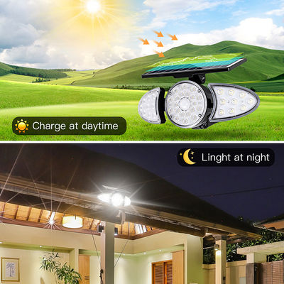 สามหัว 100-400LM 38PCS LED โซลา เซนเซอร์ โคมไฟติดผนังสำหรับ Pathway