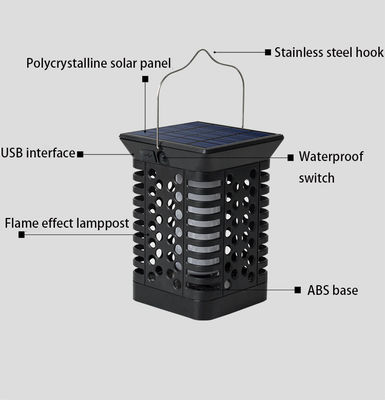 FCC ทันสมัย ​​​​95lm / w ABS ไฟ LED พลังงานแสงอาทิตย์แนวนอน Solar Flicker Stake Light