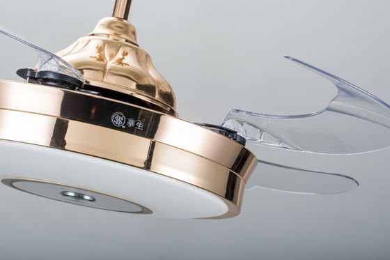 Bladeless 5250lm 70W พัดลมเพดานแบบพับเก็บได้ 42 นิ้วพร้อมรีโมทคอนโทรล