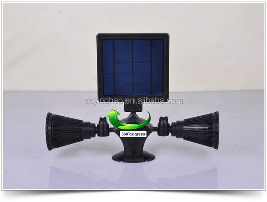 12LEDs 20-600Lumen Solar Motion Sensor Spotlight หัวคู่ Solar Spotlight