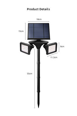 Waterproof Ip65 600LM 40 ไฟ LED สวนพลังงานแสงอาทิตย์ PIR ไฟสนามหญ้าพลังงานแสงอาทิตย์