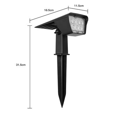 20000 ชั่วโมง 300lm ไฟ LED สวนพลังงานแสงอาทิตย์กลางแจ้ง 180 องศามุมลำแสง