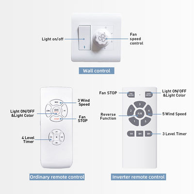 รีโมทคอนโทรลในร่ม 1500LM พัดลมเพดานไม้เนื้อแข็ง 120V 3000-5000K