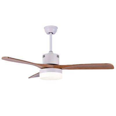 OEM ODM Vintage Home 1320mm Matt White พัดลมเพดานไม้ธรรมชาติ 6000K