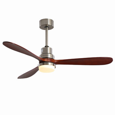 EMC Home Hotel 220v 1320MM พัดลมเพดานไม้แสงสามความเร็ว Customized