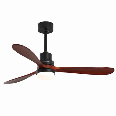 EMC Home Hotel 220v 1320MM พัดลมเพดานไม้แสงสามความเร็ว Customized