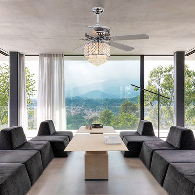 ตกแต่ง 2000 lumen Home Metal Blade พัดลมเพดานโคมระย้า 90lm / w