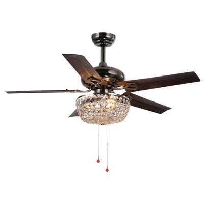 4100K 3600LM Crystal Flush Mount พัดลมเพดานพัดลมเพดานสำนักงานพร้อมสายดึงแสง