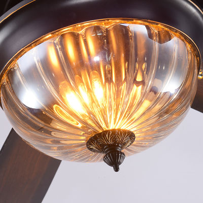 Westing Houses 52cm 110AC พัดลมเพดานคริสตัลสีดำไฟ 5 Blades 3 Lampshades