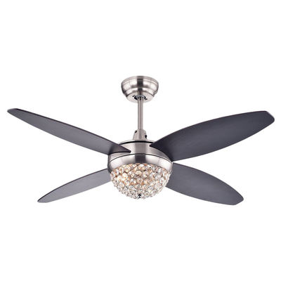 No Noise 18w Antique Bronze พัดลมเพดานโคมไฟแก้วห้องรับประทานอาหาร Chandelier Fan