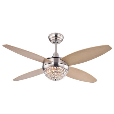No Noise 18w Antique Bronze พัดลมเพดานโคมไฟแก้วห้องรับประทานอาหาร Chandelier Fan