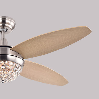 No Noise 18w Antique Bronze พัดลมเพดานโคมไฟแก้วห้องรับประทานอาหาร Chandelier Fan