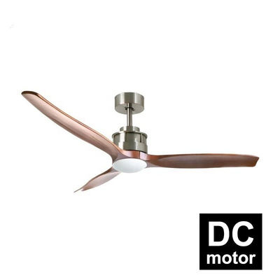 ตกแต่งห้องรับแขก 40w 52 นิ้วไม้โคมไฟเพดานพัดลม 3 Blades DC Motor