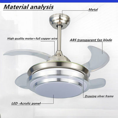6000k 4000lm Crystal Flush Mount พัดลมเพดาน Neutral White