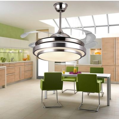 6000k 4000lm Crystal Flush Mount พัดลมเพดาน Neutral White