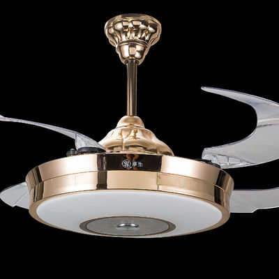 Bladeless 5250lm 70W พัดลมเพดานแบบพับเก็บได้ 42 นิ้วพร้อมรีโมทคอนโทรล