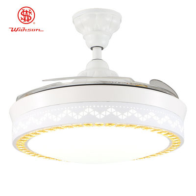 พัดลมเพดานแบบพับได้สีขาวขนาด 5250lm 70W พร้อมไฟสำหรับบ้าน